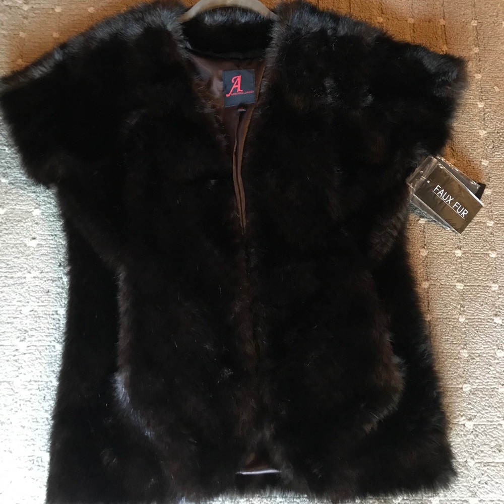 Adrienne landau faux fur vest